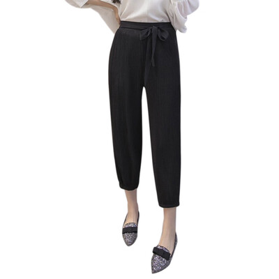 

Tailored Women Stringyselvedge Summer Slim Fit Style Casual Pants Nine Points Pants BKL