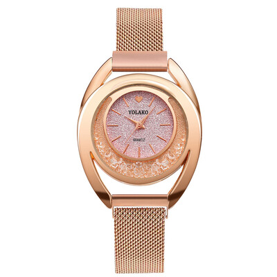

Fashion Women Watches Flow Beads Dial Ladies Quartz Wristwatch Magnetic Buckle Bracelet Strap Simple Clock Zegarki Damskie