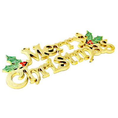 

〖Follure〗24cm Christmas Tree Decoration Shiny Merry Letter Card for Xmas Hanging Ornament