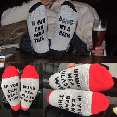 

Hot Unisex Women Men socks If You can read this Bring Me a Glass of Wine Socks