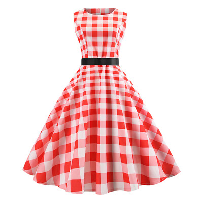 

Plaid Sleeveless Fit&Flare Dress