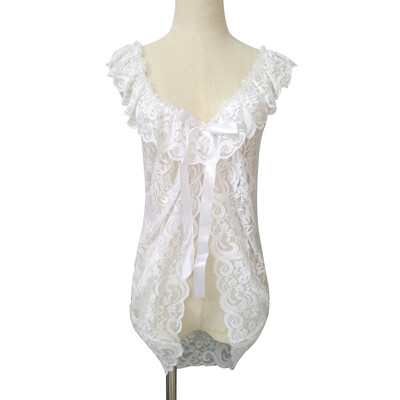 

Toponeto Lingerie Women Sexy Underwear Babydoll Sleepwear Lace Dress G-string Set BK