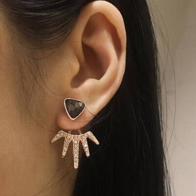 

New Crystal Flower Earrings for Women Fashion Jewelry Gold Silver Rhinestones Earrings Gift for Party Weddings
