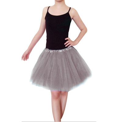 

Women Girls Casual Mini Skirt Ballet Dancewear Layers Elastic Waist Solid Color