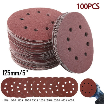 

5 Inch 125mm Sanding Discs - 100PCS 406080100150180240320400600 Grit Assorted Orbital Sander Round Sandpaper