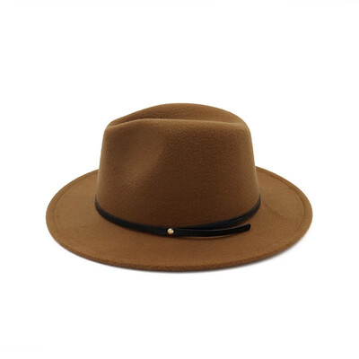 

Womens Wool Felt Outback Hat Panama Hat Wide Brim Women Belt Buckle Fedora Hats