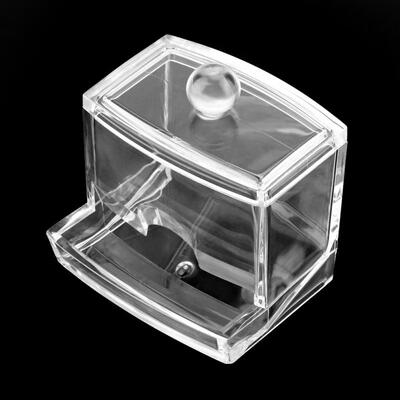 

Greensen Acrylic Clear Cotton Swab Dispenser Storage Box Holder Desktop Cosmetic Makeup Case