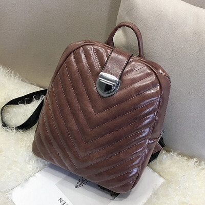 

Double shoulder bag female Yinglun Feng College pu fashion Hong Kong style backpack embroidered line students schoolbag tide