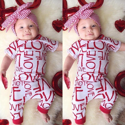 

LOVE Newborn Baby Girl Clothes Bodysuit Romper Jumpsuit Outfits One-pieces 0-18M