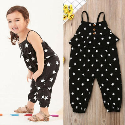 

US Toddler Kids Baby Girls Star Romper Bodysuit Jumpsuit Outfit Playsuit Costume