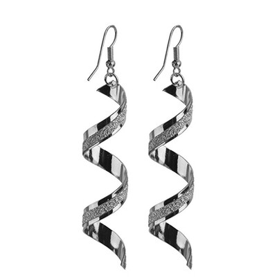 

Women Frosted Spiral Long Pierced Drop Earrings Curley Twisted Hook Dangle Earrings Jewelry