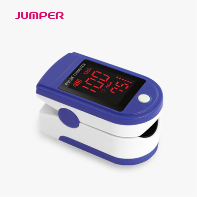 

JUMPER Fingertip Pulse Oximeter - Oxygen Saturation Monitor - with Heart Rate Detection - incl Batteries Case&Lanyard