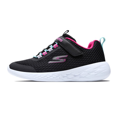 

Skechers Velcro female children casual mesh breathable cushioning childrens sports shoes 82007L black multi-color 285