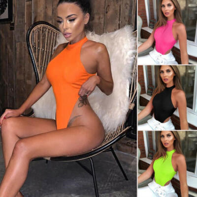 

Stretch Jumpsuit Romper Lady Short Blouse Top Bodysuit Women Sleeveless Leotard