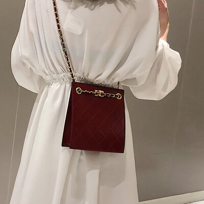 

Advanced sense bag Ocean rhombic chain bag casual Messenger bag handbag New 2019 wild ins small square bag
