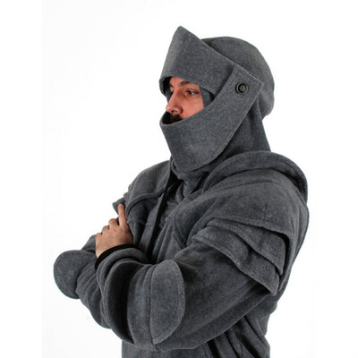 

Gobestart Men Vintage Mask Elbow Button Pullover Long Sleeve Hooded Sweatshirt Tops Blouse