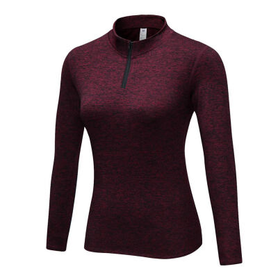 

Women High Elastic Tight Fitness Tshirt Long Sleeve Solid Color Tops Quick-Drying Compression Shirt Female T-Shirt For Spring