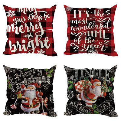 

Tailored 4Pcs Christmas Pillow Cover Pillowcases Decorative Sofa Cushion Cover Decoration