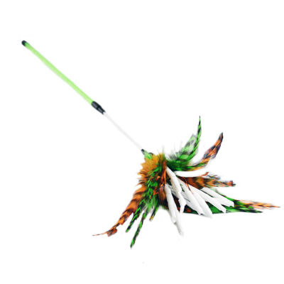 

Pet Cat Toy Colorful Feather Rod Teaser Wand Kitten Pet Teaser Feather Interactive Fun Toy Wire Chaser Wand For Cat