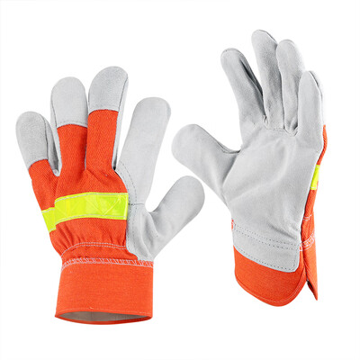 

Greensen 1 Pair Leather Work Gloves Protection Gardening Mechanic Safety Gloves Mechanic Gloves Leather Gloves