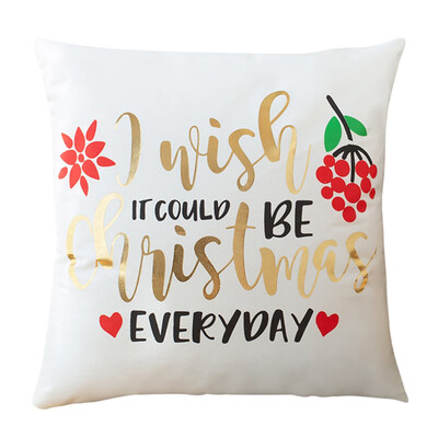 

Modern Simple Xmas Pillow Case Gold Bronzing Cushion Cover Home Sofa Xmas Decor