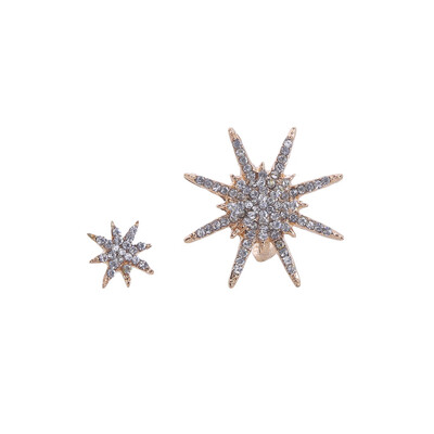 

Korean Version of The Upscale Romantic Hexagram Flash Diamond Earrings Female Models Split Snowflake Earrings Zircon Earring