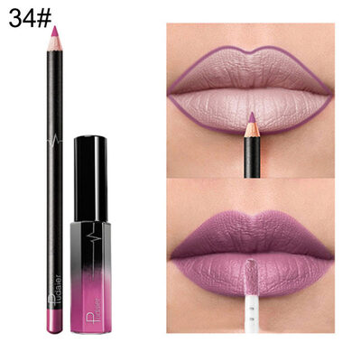 

2Pcs Waterproof Matte Lipliner Pen Long Lasting Lip Gloss Glaze Lipstick Makeup