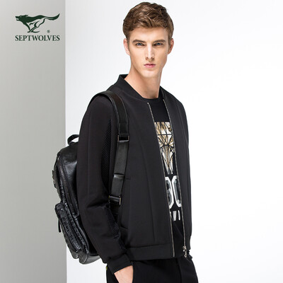 

Seven wolves jacket autumn&winter new fashion net color stand collar jacket youth mens casual jacket 001 black 18054A2XL