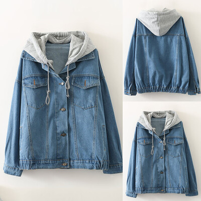 

Tailored Womens Casual Jean Jacket Long Sleeve Denim Coat Retro Cowboy Pockets Jacket