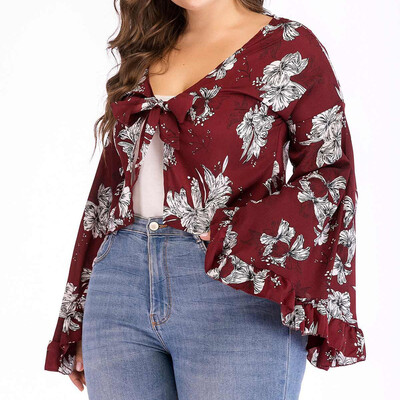 

Toponeto Womens Ladies Short Cardigan Floral Print Long Sleeve Coat Bandage Outerwear