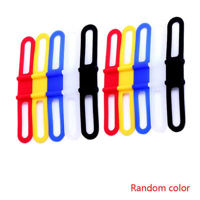 

10pcs Bike Handlebar Strap Flashlight Bandages Bike Bicycle Silicone Elastic light Holder Multi Color Rope Color Random