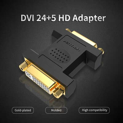

VENTION DVI Female to Female Adapter DVI245 Female to Female HD 1080P Converter Gold-plated Interface PVC Exterior