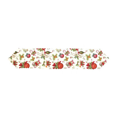 

Christmas Table Runner Christmas Flower Pattern Printed Festive Holiday Dinning Table Decorations Photography Background Cloth