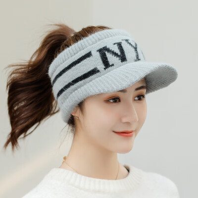 

2019 new Korean ladies winter knitted baseball cap letters outdoor travel warm winter wool cap