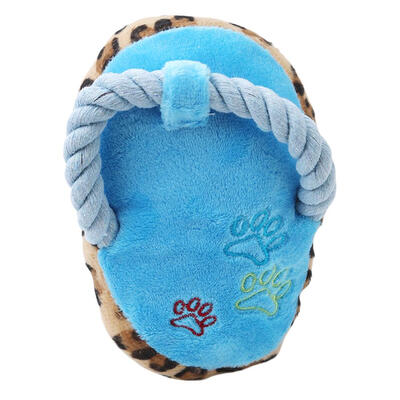 

Cute Slipper Shape Soft Short Plush Dog Puppy Squeaky Chew Bite Play Toys