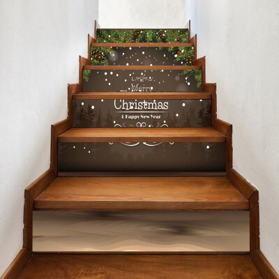 

Tailored Christmas 3D Simulation stair stickers Waterproof Wall Stickers DIY Home Decor