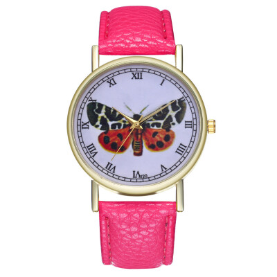 

Minimalist Hot Selling Luxury Fashion Women Watch Butterfly Style PU Leather Band Analog Quartz Wrist Watch &Whloesale &Ff