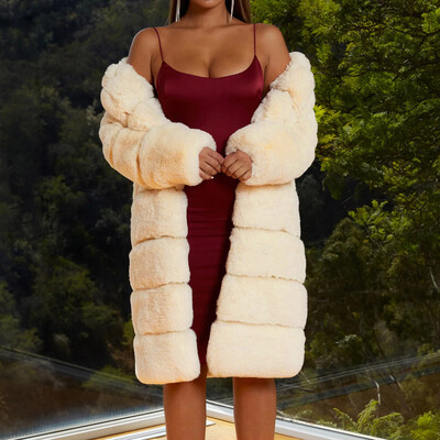 

Toponeto Women Plus Size Short Faux Coat Warm Furry FauxLong Jacket Long Sleeve Outerwear