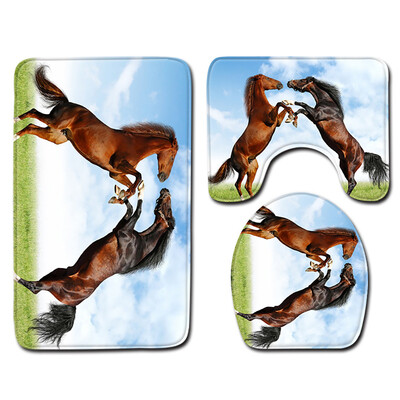 

Gobestart 3pcs Non-Slip Bath Mat Bathroom Kitchen Carpet Doormats Decor