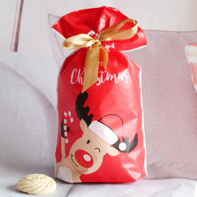 

New Christmas Sacks Candy Biscuit Drawstring Storage Bag for Stocking Presents DIY Craft&Christmas Decorations