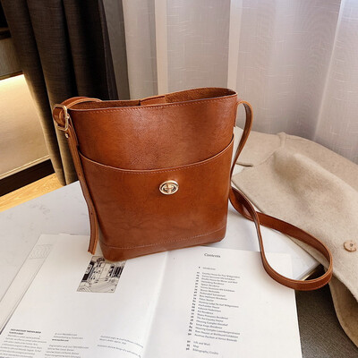 

Female bag new Korean version of the tide fashion child bucket bag wild handbag shoulder diagonal package texture