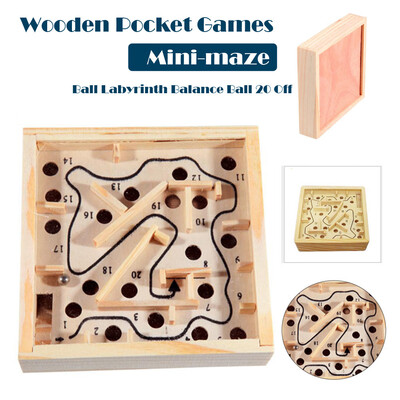 

YIWULAWooden Math Block Toy Maze Beads Board Kids Balance&Hands Grasp Toy