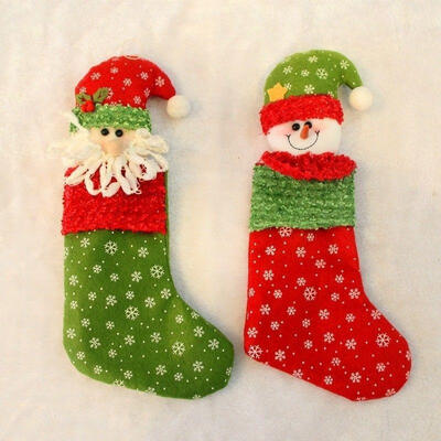 

Santa Snowman Christmas Hang Personalised Felt Stockings Kits Fillers Holders