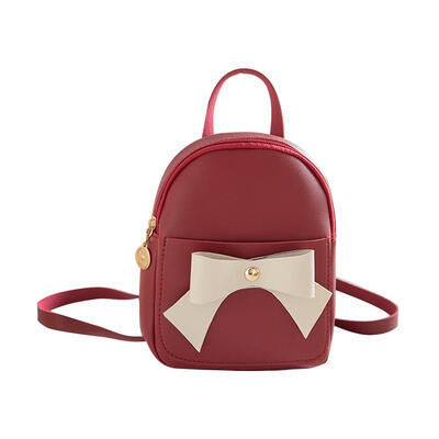 

Bowknot Small Backpacks PU Leather Satchel Women Shoulder Messenger Bags