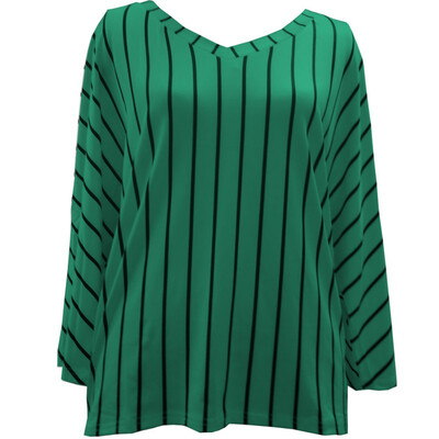 

Women Loose V Collar Summer T Shirt Female Striped Print Long Sleeve Tshirt Women Casual Simple Wild T-Shirt Tops