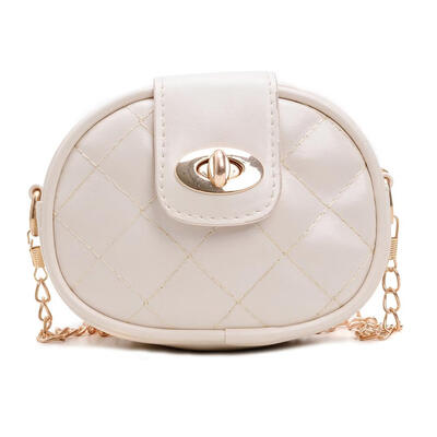 

Fashion Lattice Shoulder Handbags PU Leather Women Kids Chain Crossbody Bag