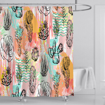 

Toponeto New Waterproof Shower Curtain with 12 Hooks 3D Printed Bathroom Polyester