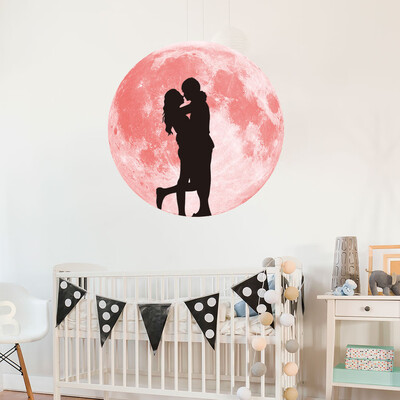 

Toponeto Pink Love Luminous Moon Removable Wall Sticker Home Wedding Decoration