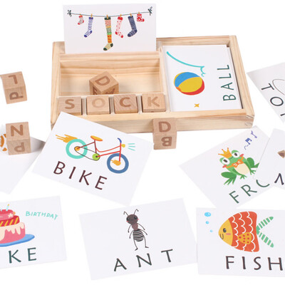 

YIWULAWooden English Spelling Alphabet Letter Game Early Learning Educational Toy Kids