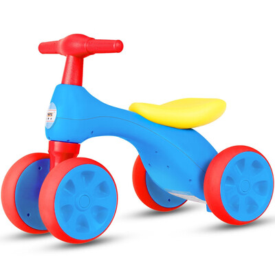 

Baby Balance Bike No Pedal Bicycle Children Walker 4 Wheels w Sound & Storage-Red